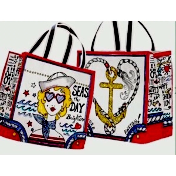 Brighton Handbags - NWT, Brighton ‘Seas the Day’ Nautical Large Tote!